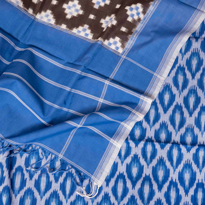 Handloom Cotton Ikkat Suit Set – Blue