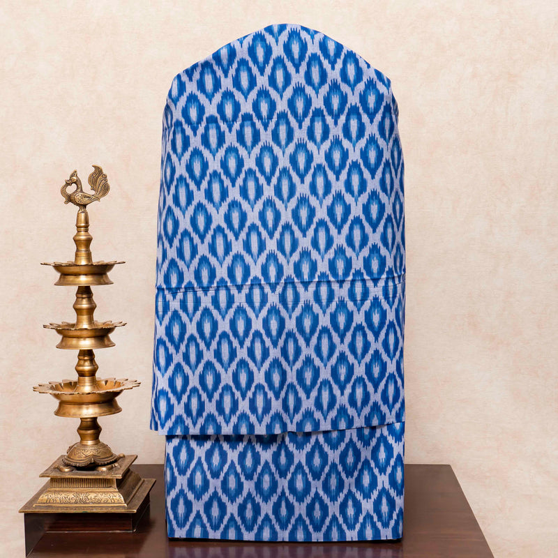 Handloom Cotton Ikkat Suit Set – Blue