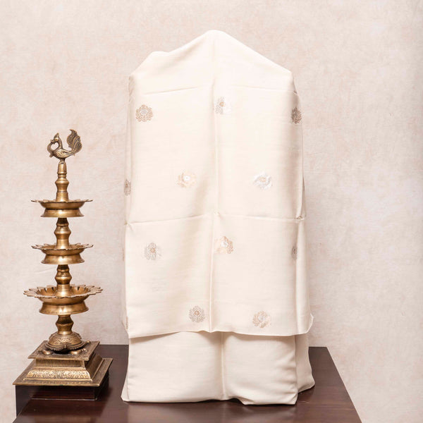 Handloom Muga Silk Kurta Bottom Fabric With Handloom Pure Banarasi Shikargah Katan Silk Dupatta