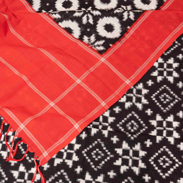 Handloom Cotton Telia Rumal Ikkat Kurta Fabric & Handloom Cotton Telia Rumal Dupatta