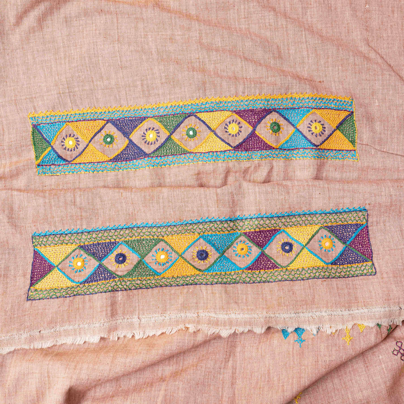 Handloom Khadi Cotton Hand Embroidery Kurta & Bottom Fabric