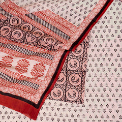 Hand Block Cotton Bagh Print Kurta Fabric, Bottom Fabric & Hand Block Cotton Bagh Print Dupatta