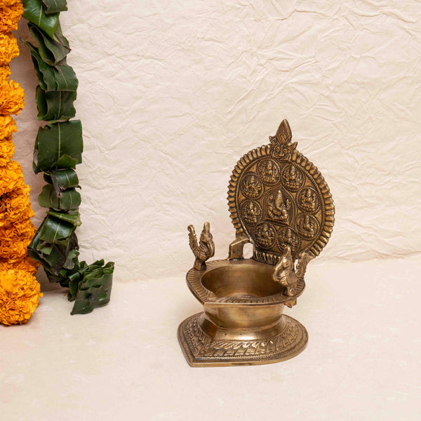 Ashtganesha Brass Diya For Pooja