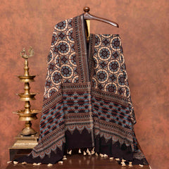 Hand Block Ajrakh Cotton Dupatta
