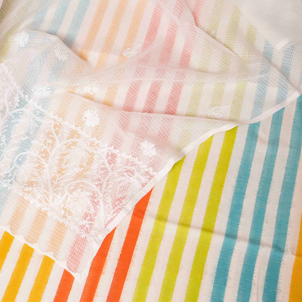 Handloom Cotton Ikkat Suit with Chikankari Kota Doria Dupatta