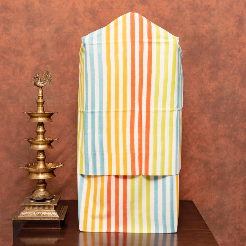 Handloom Cotton Ikkat Suit with Chikankari Kota Doria Dupatta