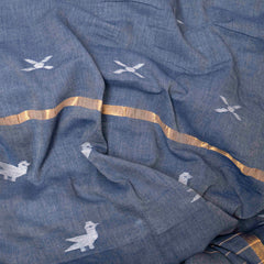 Handloom Handwoven Cotton Jamdani Saree With Motifs & Blouse Fabric
