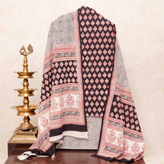 Hand Block Cotton Bagh Print Kurta Fabric, Bottom Fabric & Hand Block Cotton Bagh Print Dupatta