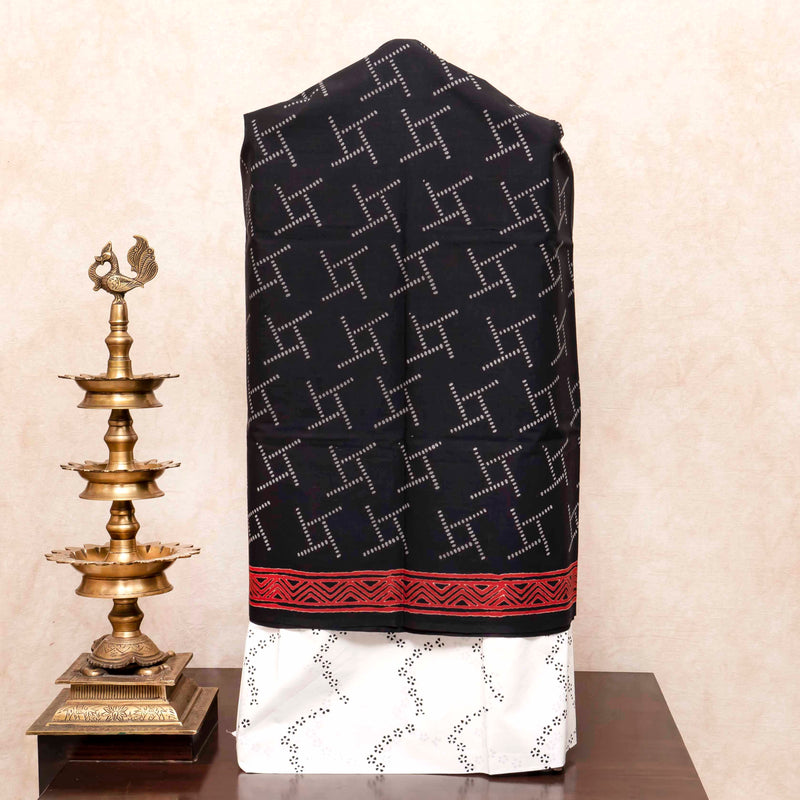 Cotton Hand Block Kurta Fabric, Cotton Hand Block Bottom Fabric & Mangalgiri Cotton Hand Block Dupatta