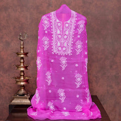 Pure Organza Silk Chikankari Kurta & Dupatta