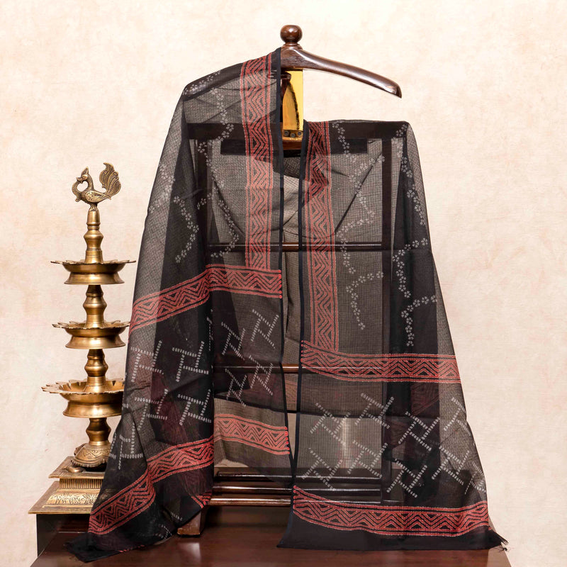 Cotton Hand Block Kurta Fabric, Cotton Hand Block Bottom Fabric & Mangalgiri Cotton Hand Block Dupatta