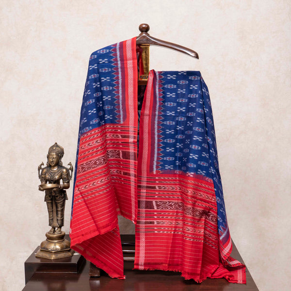Handloom Cotton Ikkat Kurta Fabric With Sambalpuri Ikkat Dupatta
