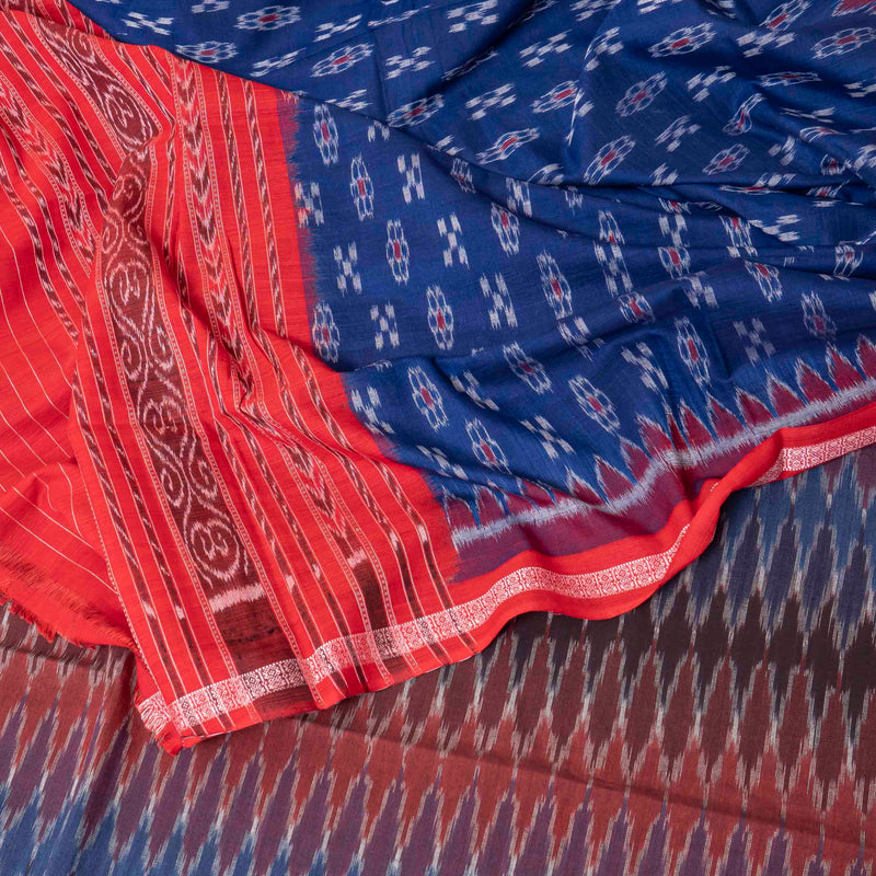 Handloom Cotton Ikkat Kurta Fabric With Sambalpuri Ikkat Dupatta