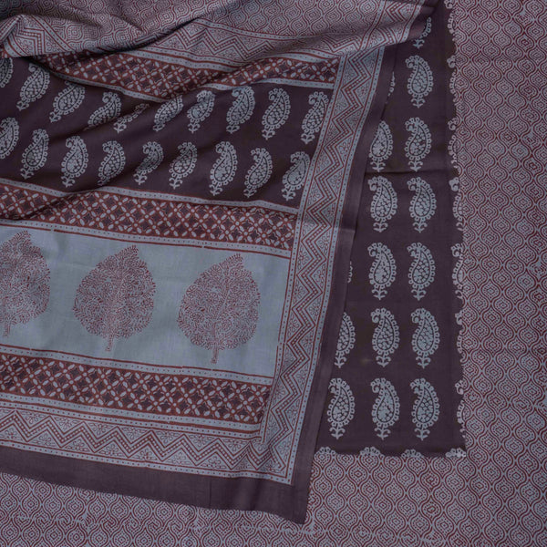 Hand Block Cotton Bagh Print Kurta Fabric, Bottom Fabric & Hand Block Cotton Bagh Print Dupatta