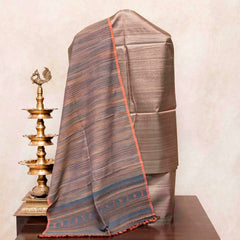 Handloom Tussar Silk Kurta, Bottom Fabric & Handloom Tussar Kutchi Weave Stole