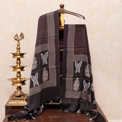 Ajrakh Hand Block Modal Silk Kurta Fabric & Ajrakh Hand Block Model Silk Dupatta