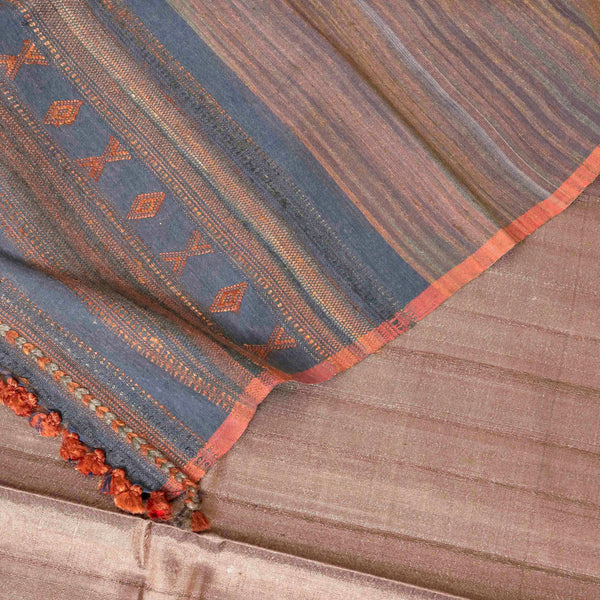 Handloom Tussar Silk Kurta, Bottom Fabric & Handloom Tussar Kutchi Weave Stole