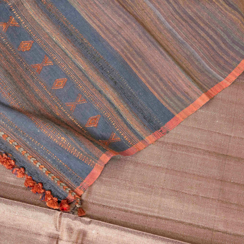 Handloom Tussar Silk Kurta, Bottom Fabric & Handloom Tussar Kutchi Weave Stole