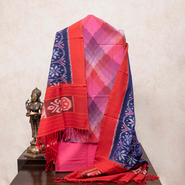Handloom Ikkat Kurta Fabric & Dupatta With Bottom