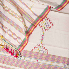 Handloom Kala Cotton Kurta Fabric With Mirror Work, Handloom Kala Cotton Bottom & Handloom Kala Cotton Designer Dupatta