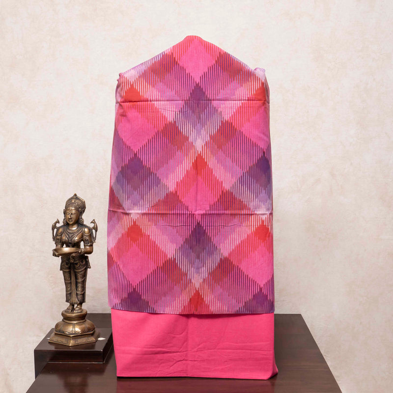 Handloom Ikkat Kurta Fabric & Dupatta With Bottom