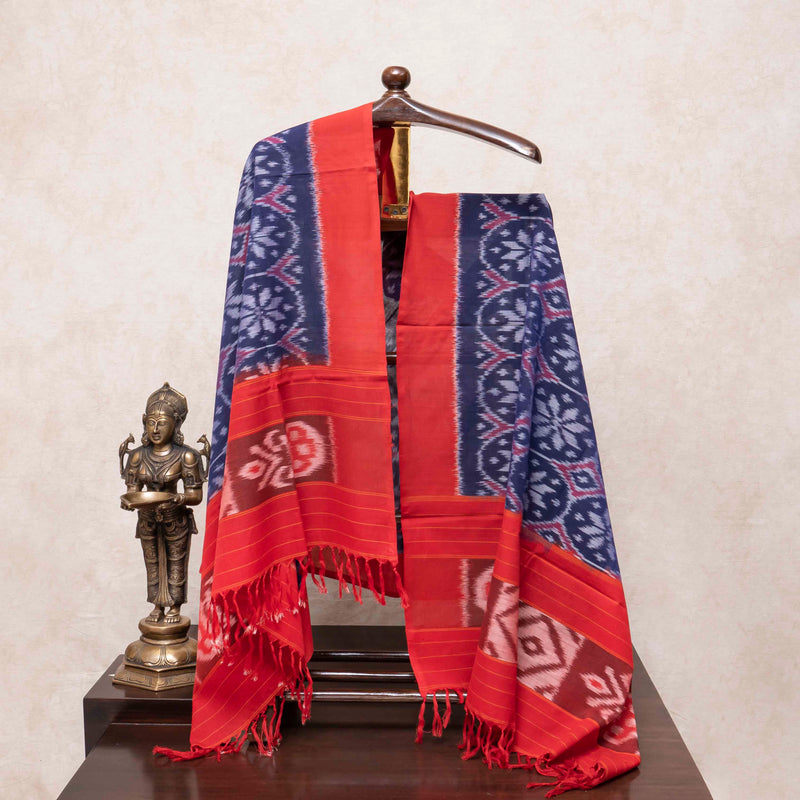 Handloom Ikkat Kurta Fabric & Dupatta With Bottom