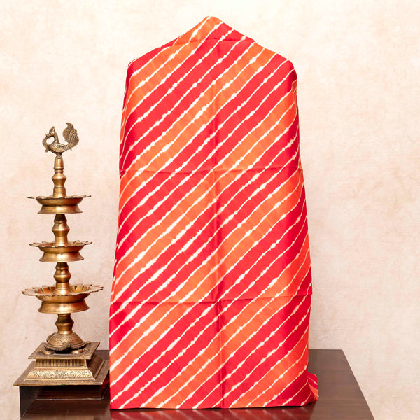 Handloom Tussar Silk Lehriya Kurta Fabric & Pure Gajji Silk Bandhini Gharchola Dupatta