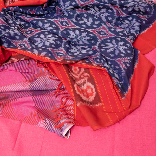 Handloom Ikkat Kurta Fabric & Dupatta With Bottom
