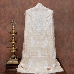 Tussar Khadi Silk Chikankari Kurta & Dupatta