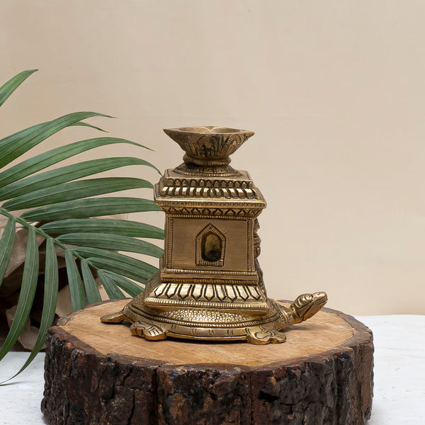 Brass Tulsi Tortoise Diya
