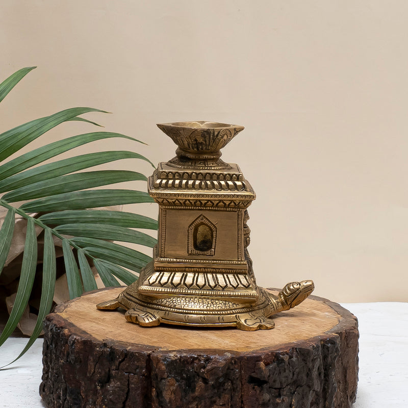 Brass Tulsi Tortoise Diya