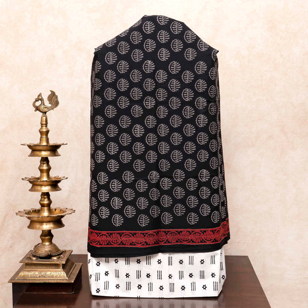 Cotton Hand Block Kurta Fabric, Cotton Hand Block Bottom Fabric & Mangalgiri Cotton Hand Block Dupatta