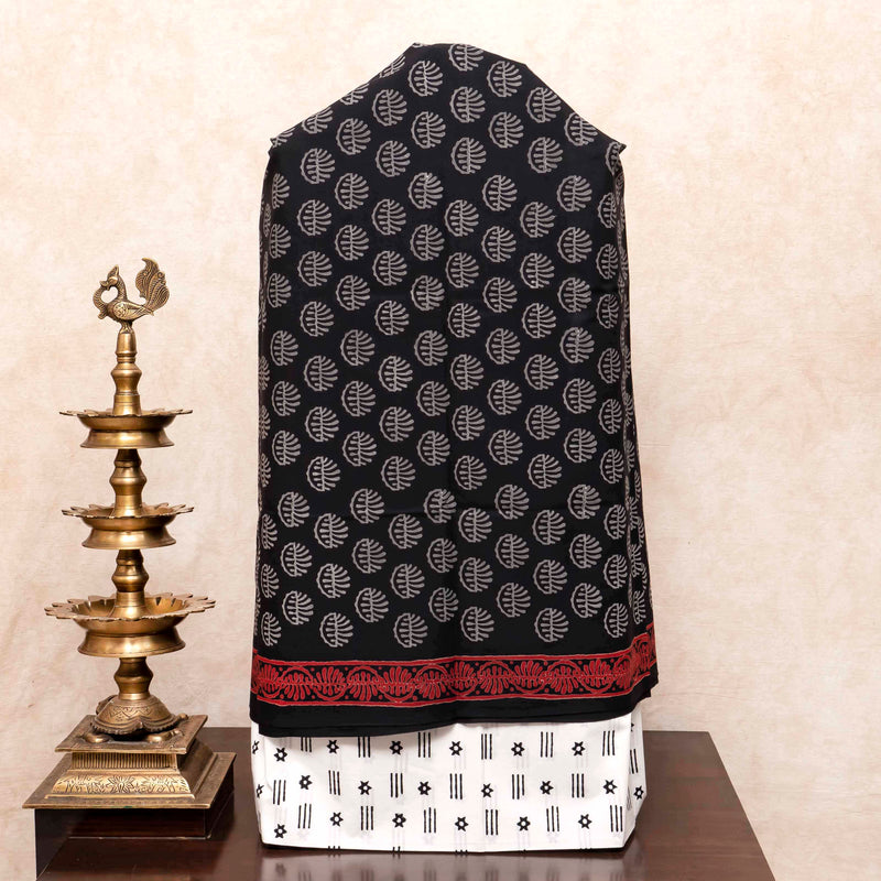 Cotton Hand Block Kurta Fabric, Cotton Hand Block Bottom Fabric & Mangalgiri Cotton Hand Block Dupatta