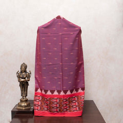 Handloom Cotton Ikkat Maroon Kurta Fabric With Ikkat Dupatta