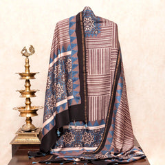 Hand Block Chandari Ajrakh Kurta Fabric & Hand Lock - Deri Ajrakh Dupatta