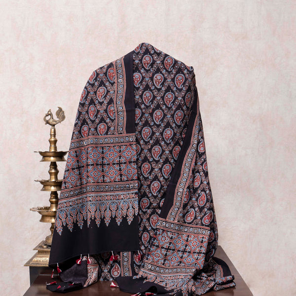 Hand Block Ajrakh Cotton Kurta & Hand Block Ajrakh Cotton Dupatta