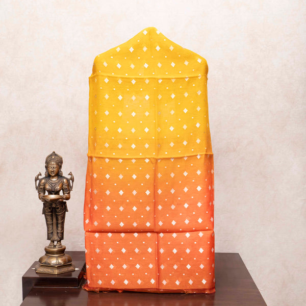 Handloom Muslin Cotton Silk Kurta, Bottom With Hand Embroidery Kantha Silk Dupatta