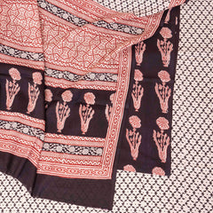 Hand Block Cotton Bagh Print Kurta Fabric, Bottom Fabric & Hand Block Cotton Bagh Print Dupatta