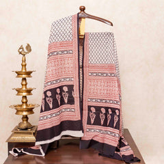 Hand Block Cotton Bagh Print Kurta Fabric, Bottom Fabric & Hand Block Cotton Bagh Print Dupatta