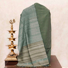 Handloom Kala Cotton Kurta, Bottom Fabric & Handloom Tussar Kutchi Weaved Stole