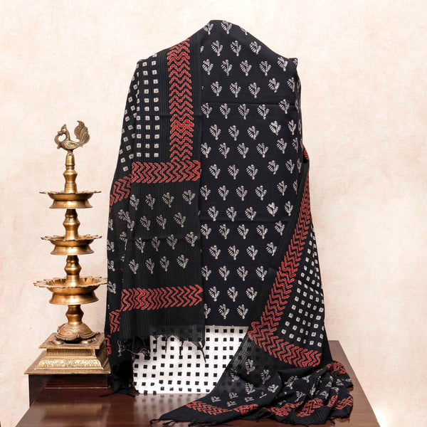Cotton Hand Block Kurta Fabric, Cotton Hand Block Bottom Fabric & Mangalgiri Cotton Hand Block Dupatta