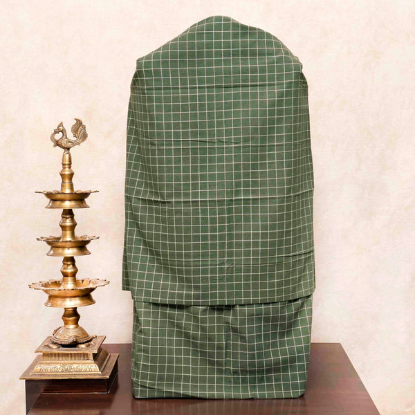 Handloom Kala Cotton Kurta, Bottom Fabric & Handloom Tussar Kutchi Weaved Stole