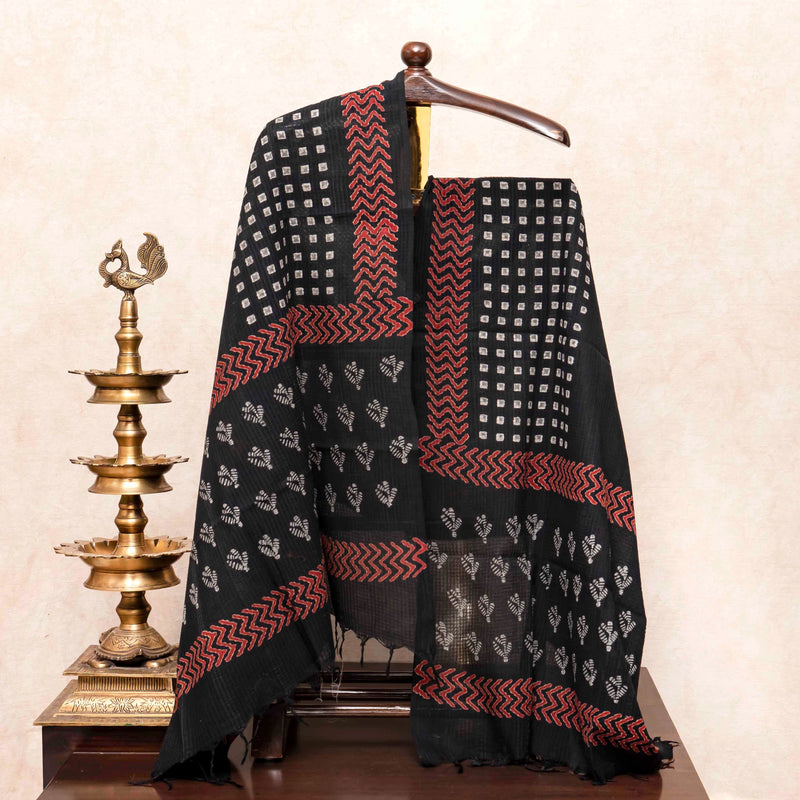 Cotton Hand Block Kurta Fabric, Cotton Hand Block Bottom Fabric & Mangalgiri Cotton Hand Block Dupatta