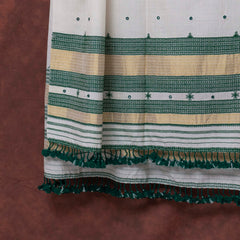 Handwoven Merino Wool Woollen Shawl With Mirror Work