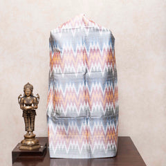 Handloom Raw Silk Pochampally Ikkat Kurta Fabric With Kashmiri Hand Embroidery Tussar Silk Dupatta