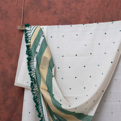Handwoven Merino Wool Woollen Shawl With Mirror Work