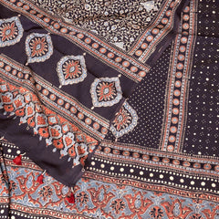 Hand Block Ajrakh Mul Cotton Kurta Fabric & Hand Block Ajrakh Mal Cotton Dupatta