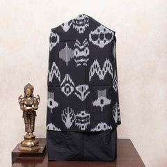 Uzbek Ikkat Cotton Kurta, Handloom Cotton Bottom Fabric With Cotton Ikkat Dupatta