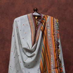Mirror Work Handloom Woollen Shawl From Kutch
