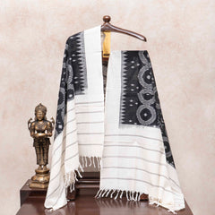 Uzbek Ikkat Cotton Kurta, Handloom Cotton Bottom Fabric With Cotton Ikkat Dupatta